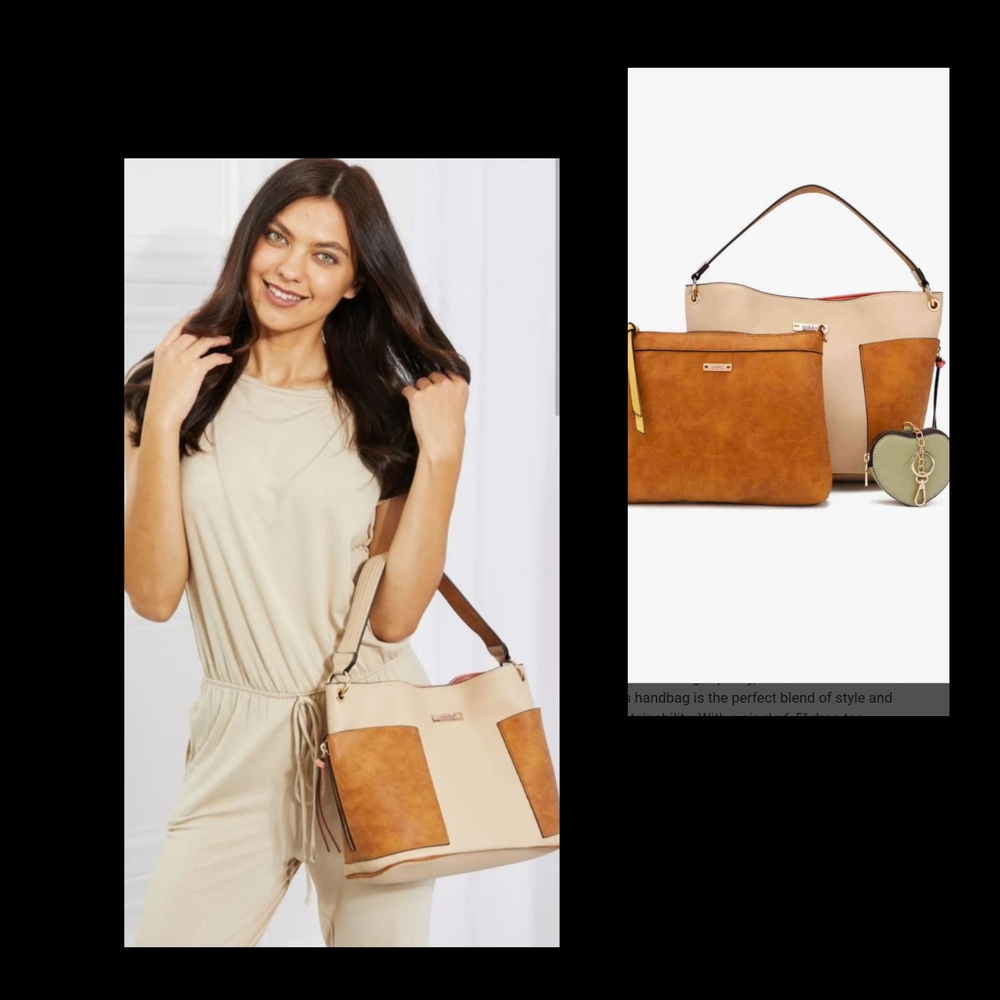 Ncole Lee 3 Pieces, Soft Pink  And Light Brown. Crossbody Bag NWT